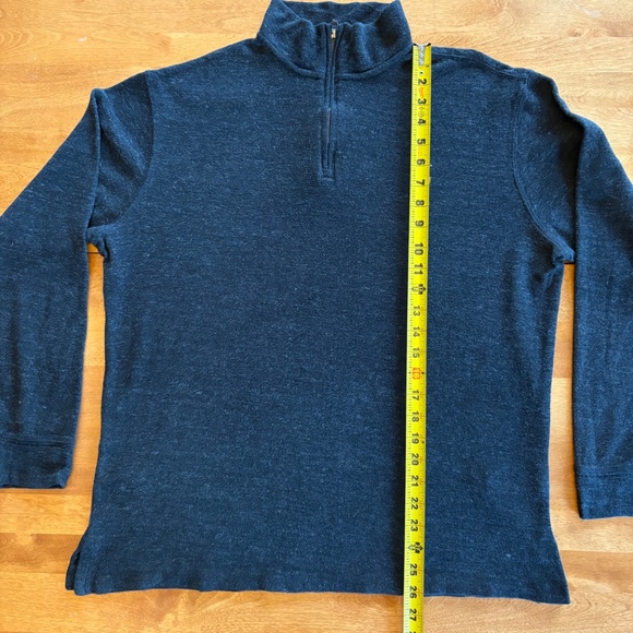 POLO Ralph Lauren Sweater Mens‎ Medium Estate Rib 1/4 Quarter Zip Pullover Gray - Picture 7 of 10